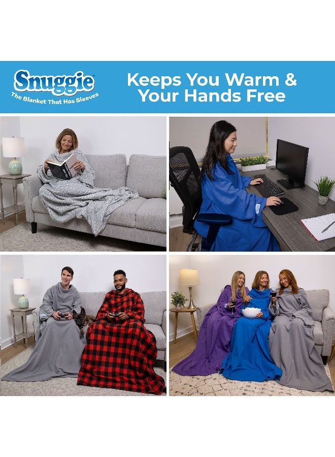 Snuggie The Original Wearable Blanket with Sleeves & Pockets for Adults| Functional Warm Cozy Super Soft Fleece| As Seen on TV Red & Black Buffalo Plaid - Image 5